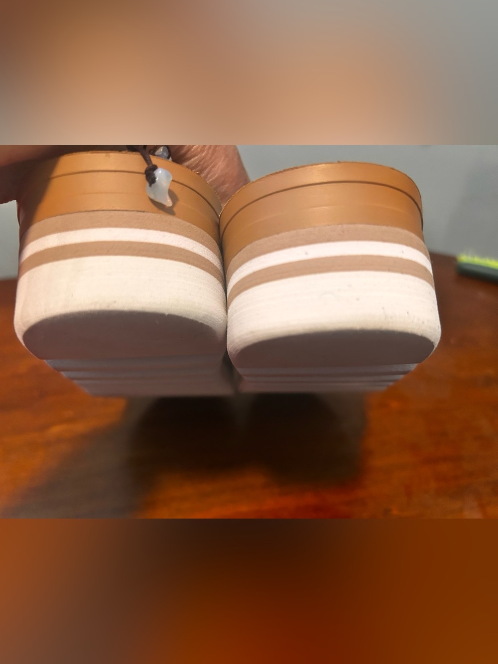Reef White Double-Strap Cork Platform Slide Sandals size 8 - Picture 10 of 13